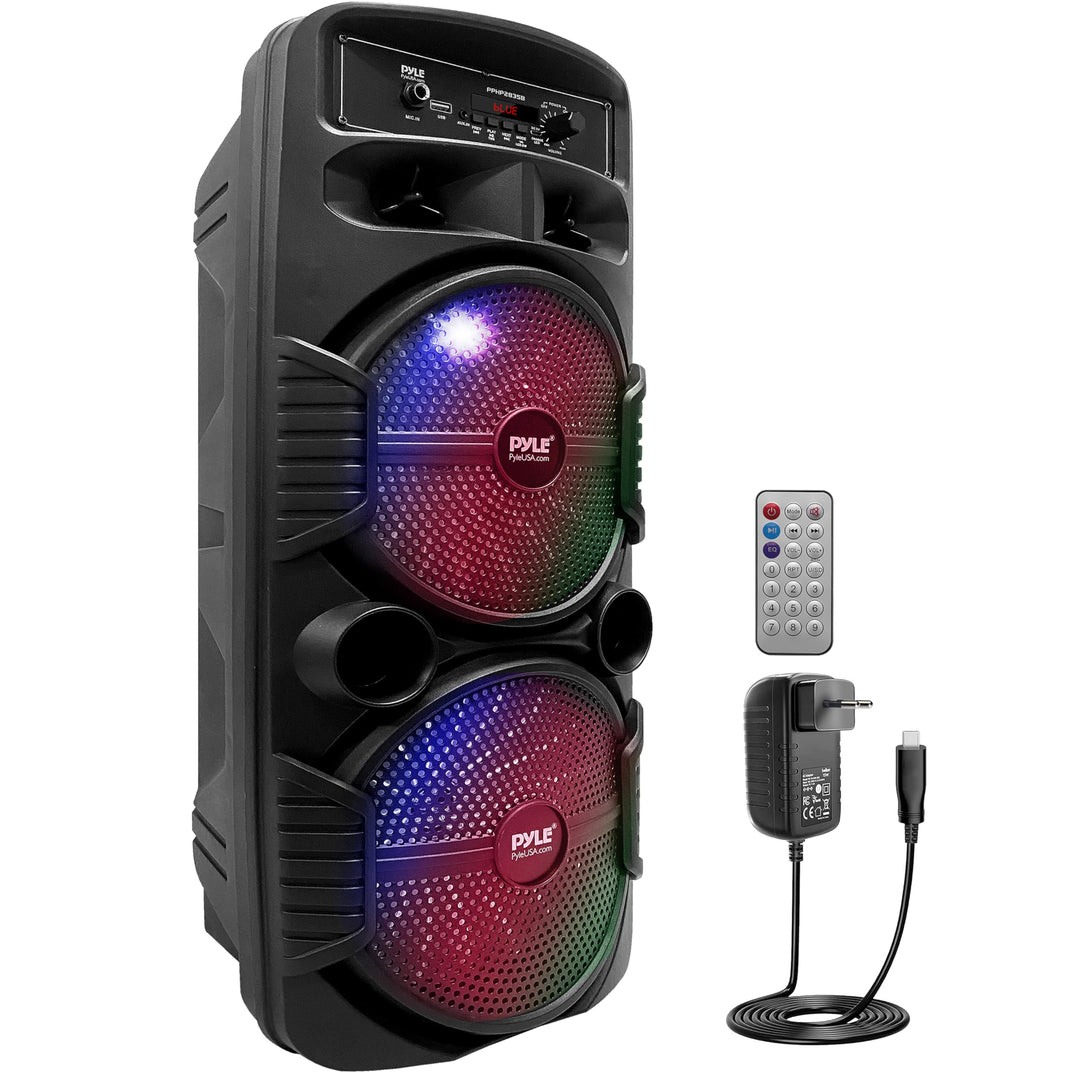 Pyle Partybox, Bluetooth Lautsprecher Gross – 600W Boombox mit Lichteffekten, Tragbar, Super Bass, U