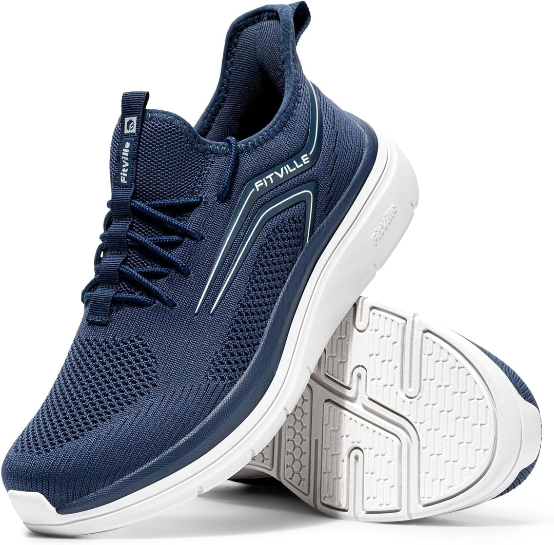 FitVille Extra Weit Laufschuhe Herren Gedämpft Joggingschuhe Helle Sohle Strassenlaufschuhe Atmungsa