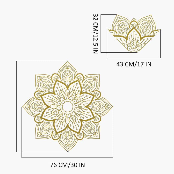 Resama Grosses Metall Rundes Mandala Wanddekor, Einzigartige Lotusblume Wanddekoration für Wohnzimme