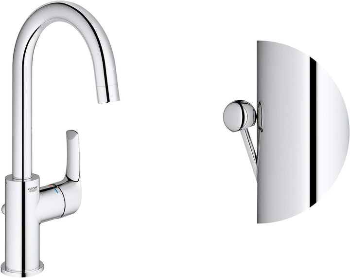 GROHE Eurosmart - Einhand- Waschtischarmatur (wassersparend, L-Size, Schwenkbereich 360°), chrom, 23