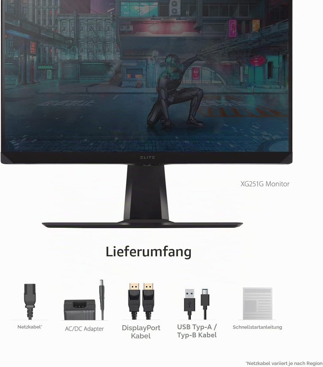 ViewSonic XG251G 62,2 cm (25 Zoll) Gaming Monitor (Full-HD, IPS-Panel, 1 ms, 360 Hz, G-Sync, NVIDIA