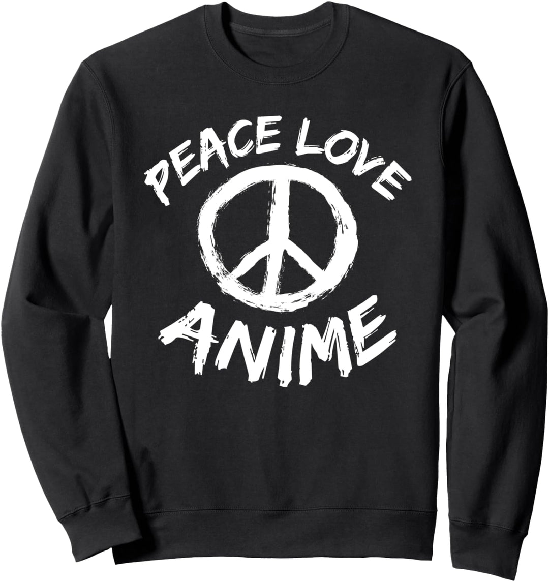 Zeichentrickfilme Japan Design Peace Love Anime Sweatshirt