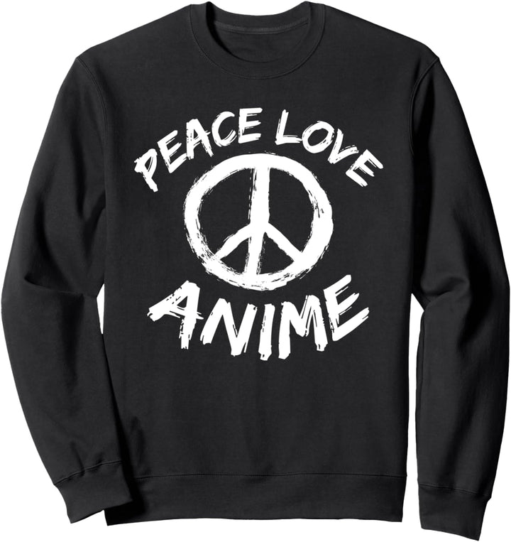 Zeichentrickfilme Japan Design Peace Love Anime Sweatshirt