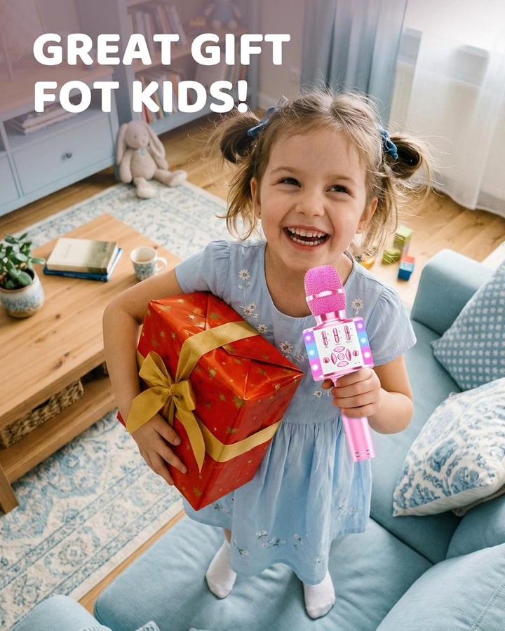 BONAOK Magic Sing Karaoke Microphone, Bluetooth Microphone Karaoke Kids, 4 in 1 Sing Microphone, Wir