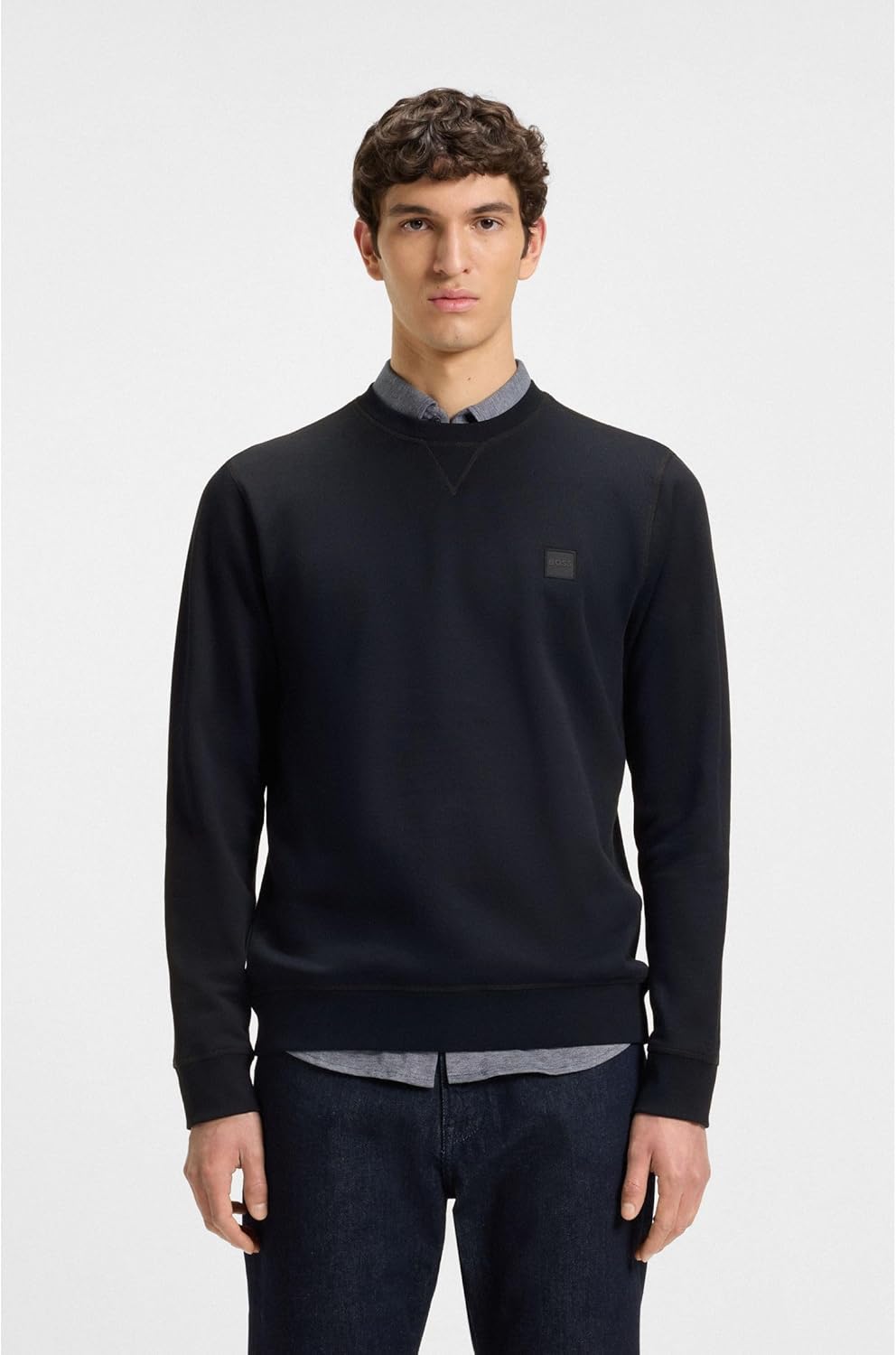 BOSS Herren Westart Regular-Fit Sweatshirt aus Baumwoll-Terry mit Logo-Aufnäher XS Dark Blue404, XS