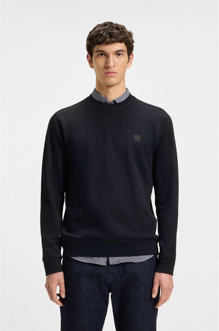 BOSS Herren Westart Regular-Fit Sweatshirt aus Baumwoll-Terry mit Logo-Aufnäher XS Dark Blue404, XS