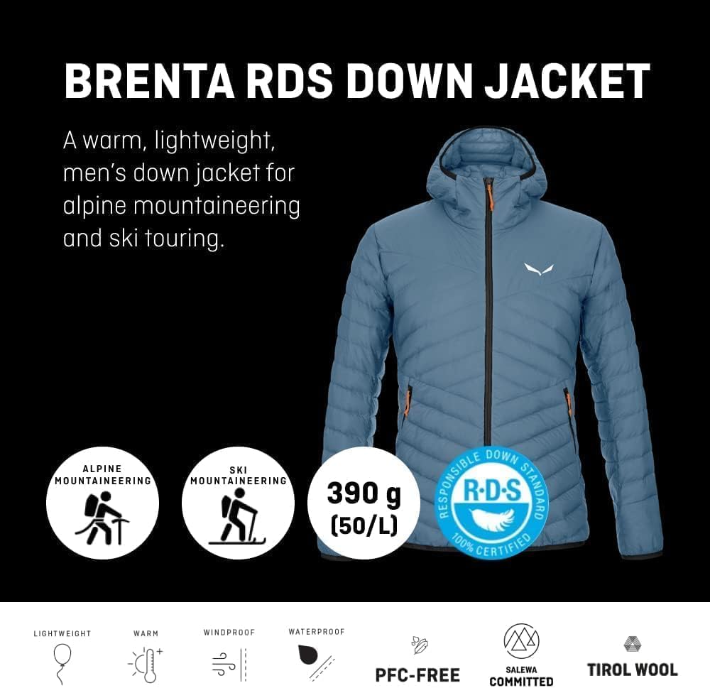 Salewa Herren BRENTA RDS DWN M JKT, Daunenjacke L BLACK OUT, L BLACK OUT