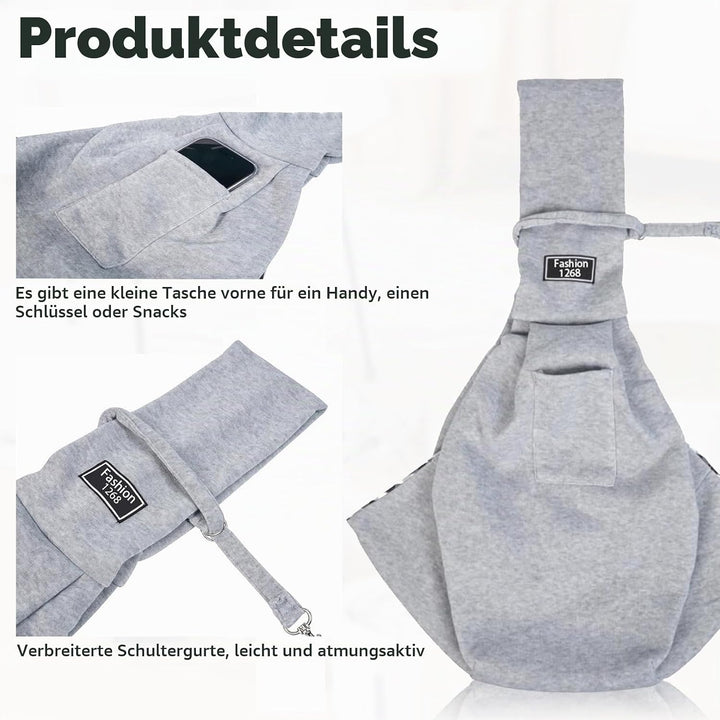 Tragetuch Hund, Hundetasche Welpen Tragbare Hundetragetasche Bis 7.5kg Katzentragetasche Grau Hundet