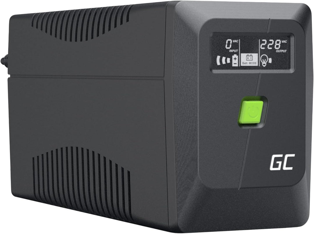 Greencell UPS 650VA 360W PowerProof mit LCD-Display – Modifizierte Sinuswelle, Stromschutz für Gerät