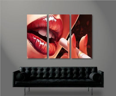 islandburner Bild Bilder auf Leinwand Lips Lippen XXL Poster Leinwandbild Wandbild Art up Your Life