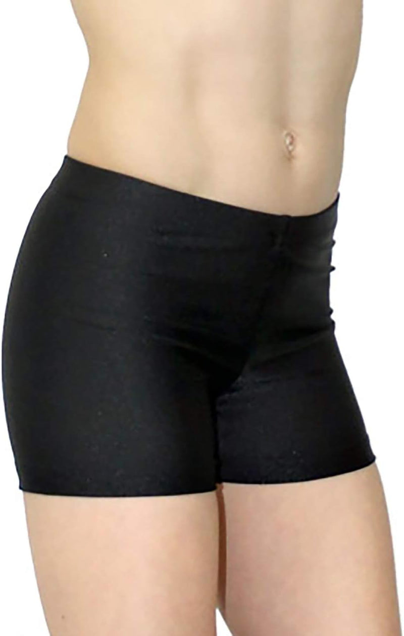 Shorty Kinder Hipster Kurze Mädchen Sporthose Glanz Lycra bi-elastisch Fitnesshose Hüfthose Hotpants