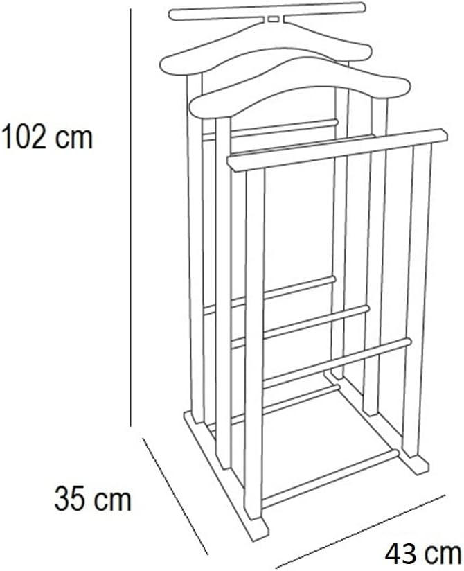 Arredamenti Italia Herrendiener für Schlafzimmer Maxi, Holz - 3fach-Träger - Farbe: Weiss AR-It il C