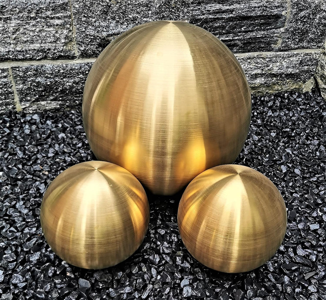 Dekokugel aus Edelstahl 40 cm Edelstahl Gold matt gebürstet Dekorationskugel Edelstahlkugel