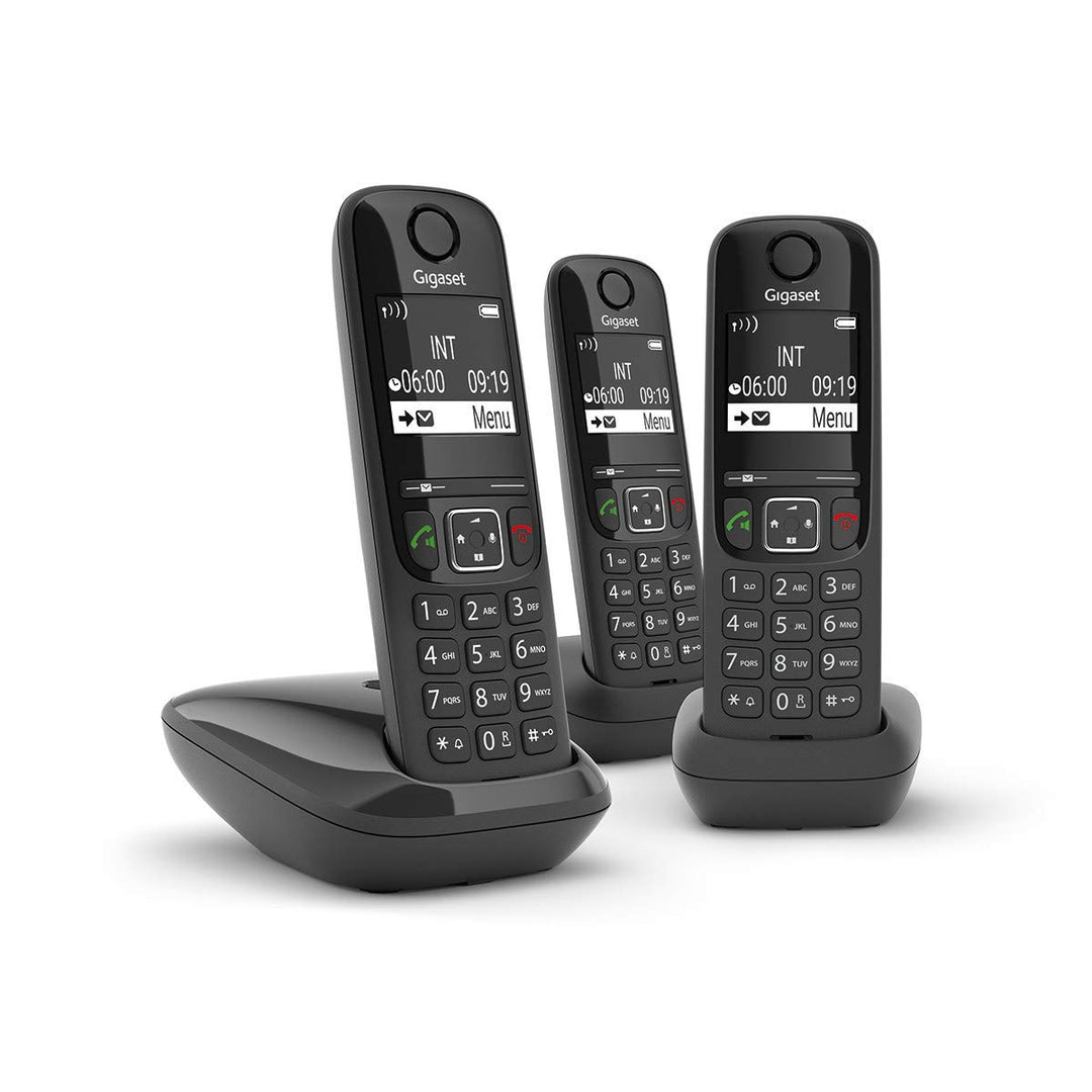 Gigaset AS690 TRIO - 3 Schnurlose DECT Telefone, schwarz