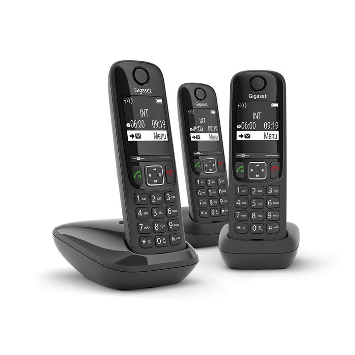 Gigaset AS690 TRIO - 3 Schnurlose DECT Telefone, schwarz