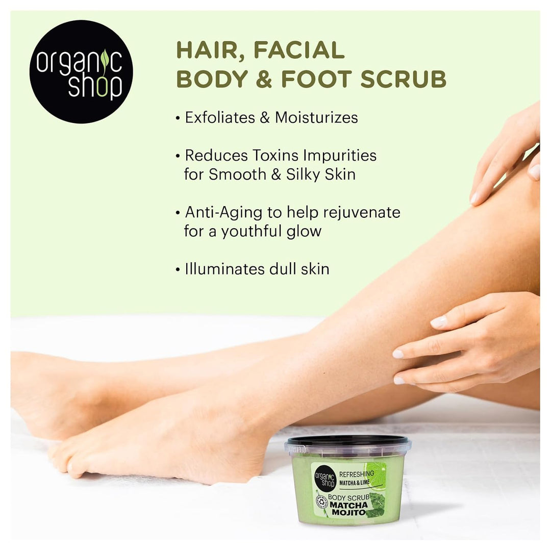 Organic Shop Refreshing Mojito Body Scrub Matcha & Lime (250ml) Matcha & Limette 250 g (1er Pack), M