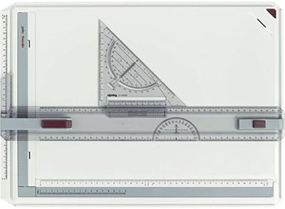 rOtring Rapid A3 Zeichenplatte | Professioneller Zeichenbrett mit Lineal und Zeichendreieck Rapid Ze