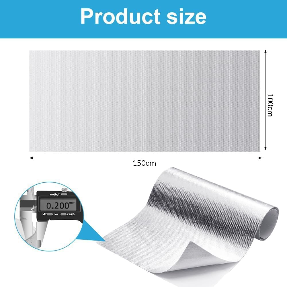 DASIAUTOEMHitzeschutzmatte, Selbstklebend Kleberücken Aluminium Glasfaser Blatt Aluminisierte Hitzes