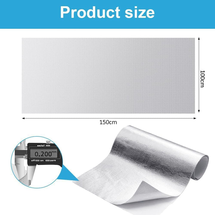 DASIAUTOEMHitzeschutzmatte, Selbstklebend Kleberücken Aluminium Glasfaser Blatt Aluminisierte Hitzes