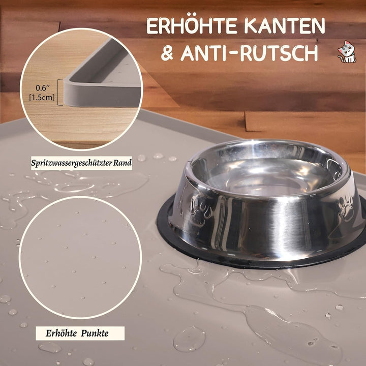 MateeyLife Napfunterlage Hund/Katzen, Hundenapf Kleine Hunde, Silikon Unterlage Hundenapf Grosse Hun