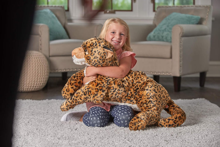 Wild Republic 19798 Jumbo Plüsch Leopard, grosses Kuscheltier, Plüschtier, Cuddlekins, 76 cm, Leopar