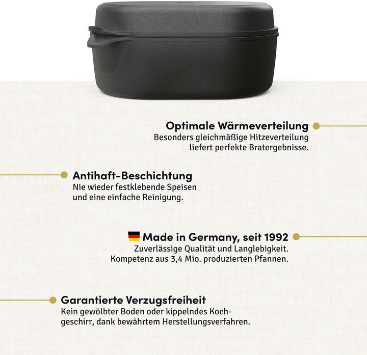 Hoffmann Aluguss Bräter Gross 2in1 Induktion Multi 41 x 28 cm I Made in Germany I Schmortopf Indukti