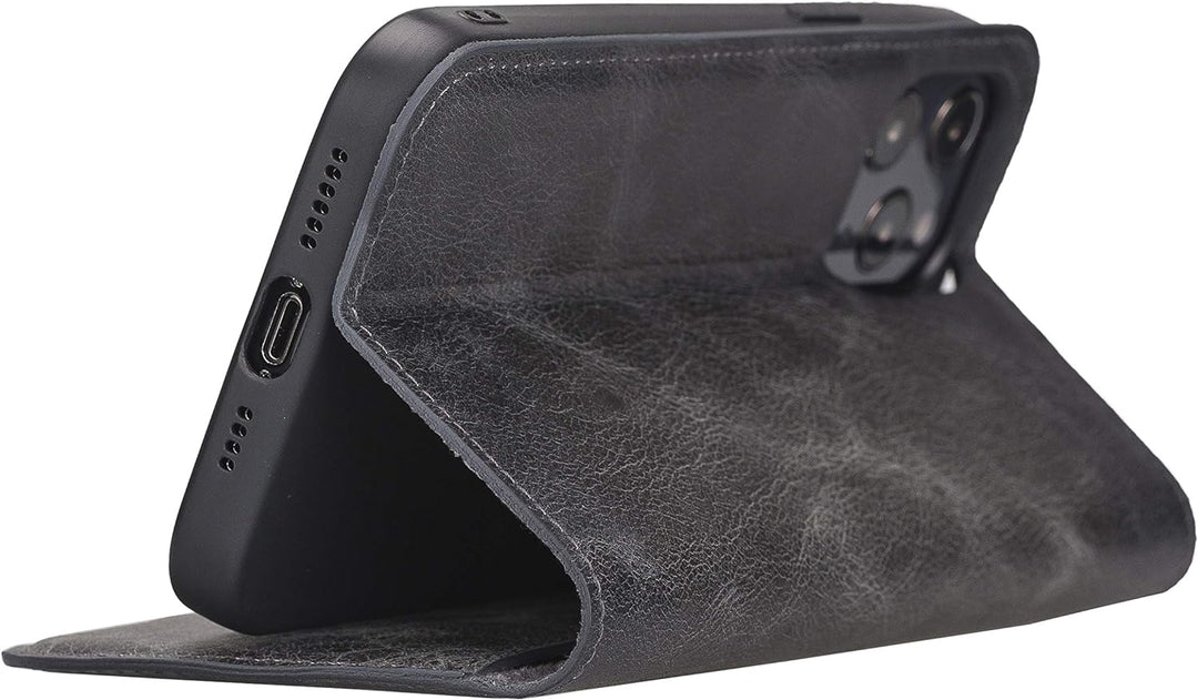 Solo Pelle aufklappbare Lederhülle kompatibel für iPhone 12 Pro Max in 6.7 Zoll inkl. 1 Kartenfach f