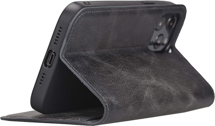 Solo Pelle aufklappbare Lederhülle kompatibel für iPhone 12 Pro Max in 6.7 Zoll inkl. 1 Kartenfach f