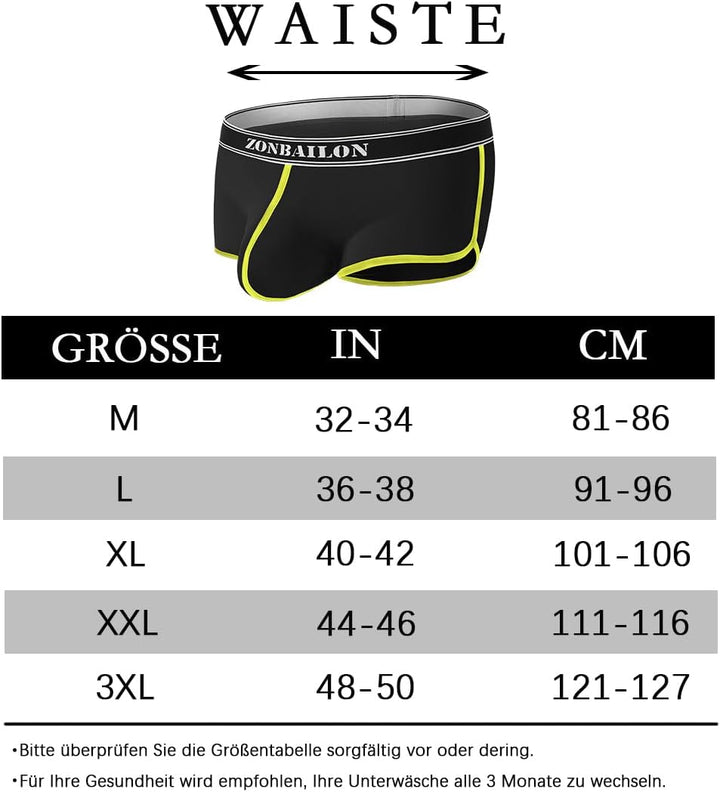 YAHWULAI HerrenBoxershorts Sexy Atmungsaktiv und Hautfreundlich Bequem M 3schwarz, M 3schwarz