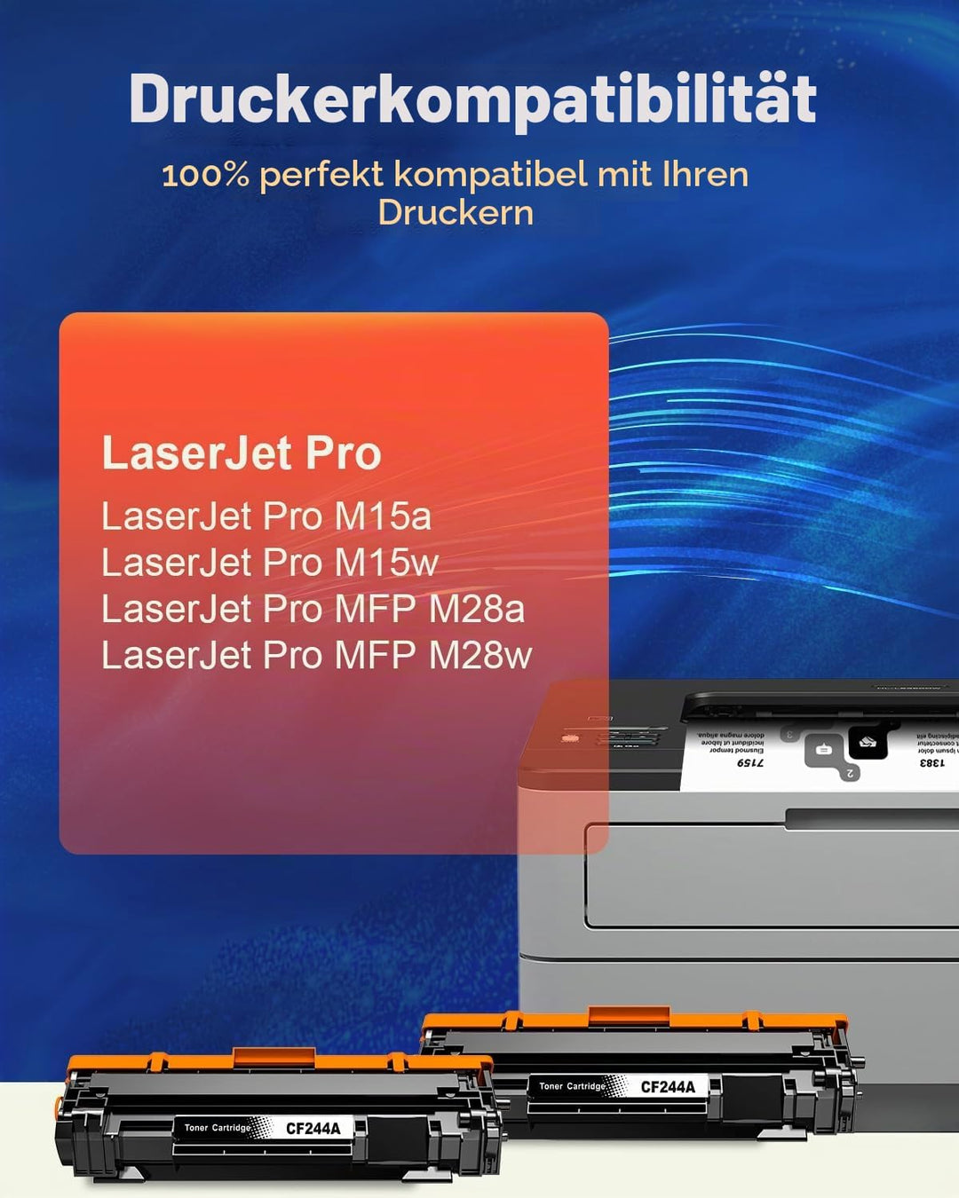 44A CF244A Toner Schwarz Kompatibel für HP 44A CF244A Toner für HP Laserjet pro M15w Toner für HP La