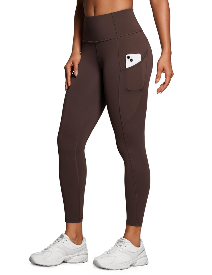 CRZ YOGA Damen Naked Feeling Sport Leggings mit Taschen High Waist Sporthose Gym Blickdicht Yogahose