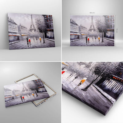 Bilder auf Leinwand 100x70cm Leinwandbild Architektur Paris Eiffle Frankreich Gross Wanddeko Bild Sc