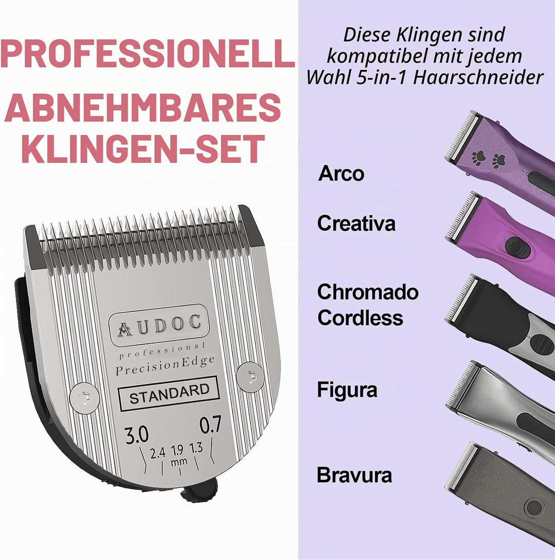 2er-Pack Professional Animal 5-in-1 Schnittlänge der Klinge verstellbar 0,7-3 mm, kompatibel mit Arc