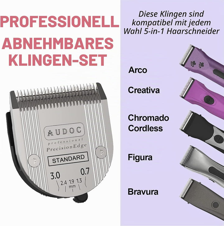 2er-Pack Professional Animal 5-in-1 Schnittlänge der Klinge verstellbar 0,7-3 mm, kompatibel mit Arc