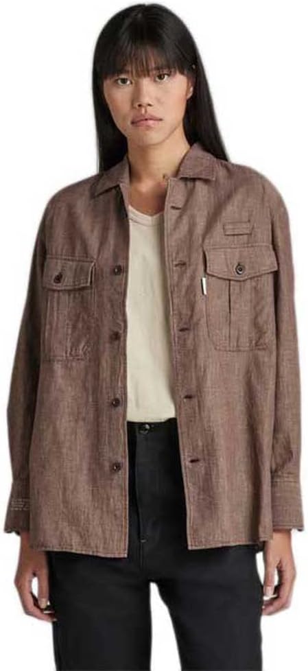 G-Star RAW Damen Officer Boyfriend Hemd Shirts XS Braun (Chocolat D21887-d187-285), XS Braun (Chocol