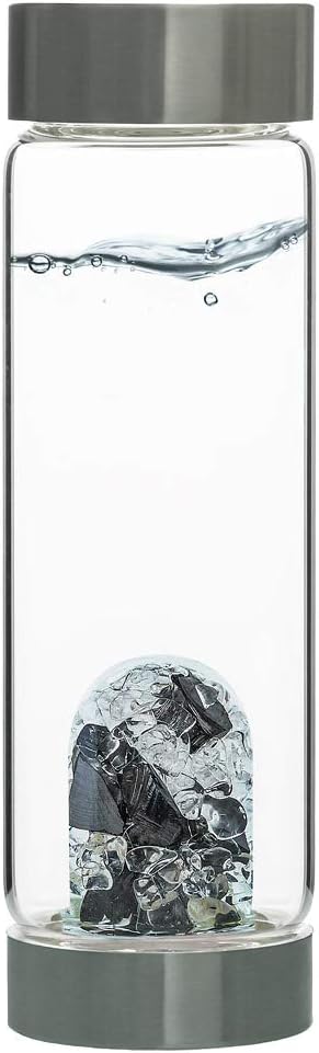 VitaJuwel ViA VISION - Wasserflasche mit echtem Edelschungit und Bergkristall