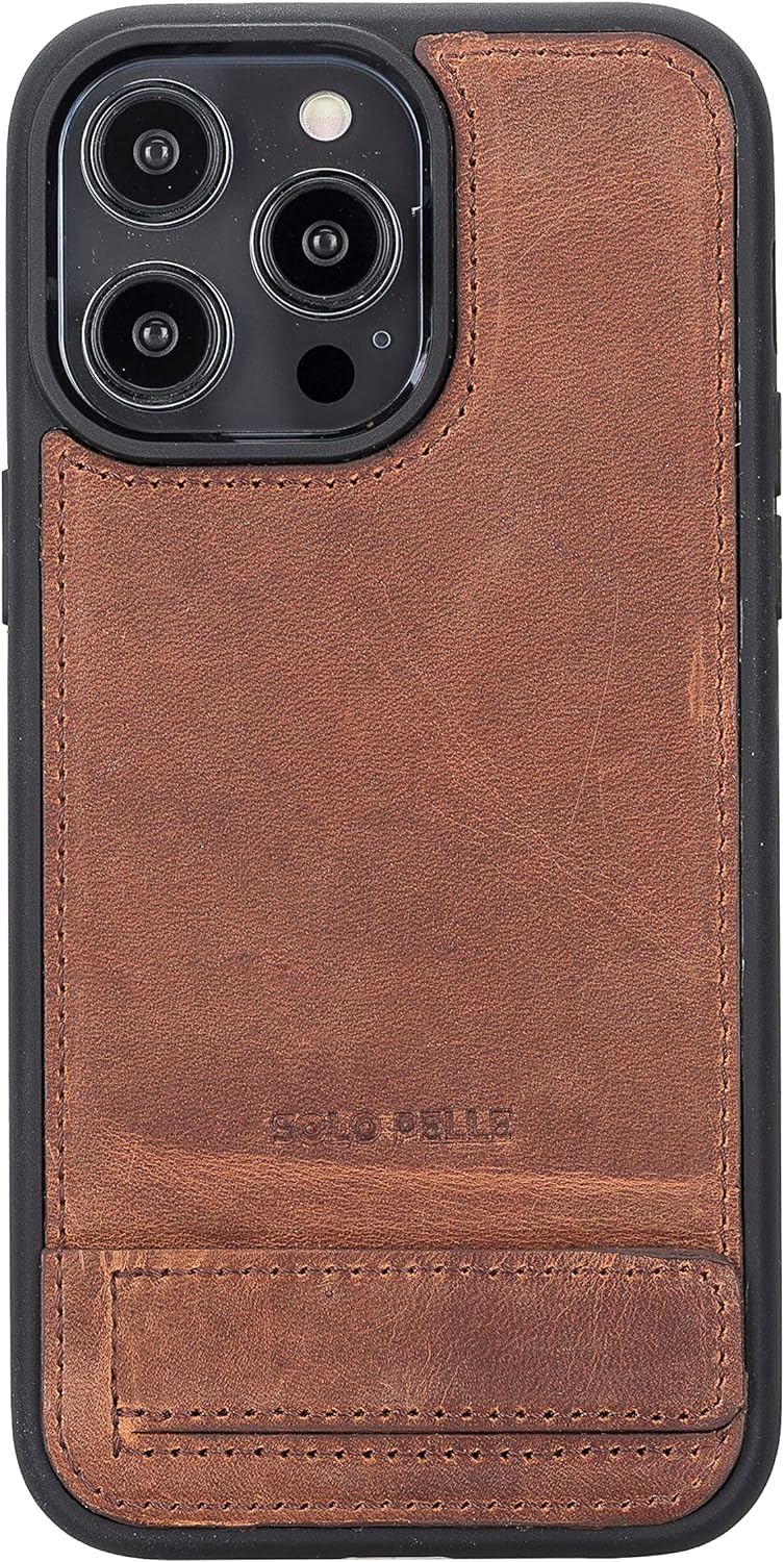 Solo Pelle Lederhülle für das iPhone 14 Pro Max in 6.7 Zoll Case Leder Hülle Ledertasche Backcover a