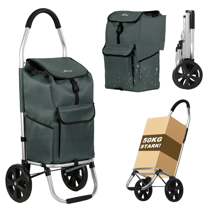 Einkaufstrolley, HOMELUX klappbar, Stabiler Einkaufswagen, grosse Kapazität 41 L, multifunktional, H