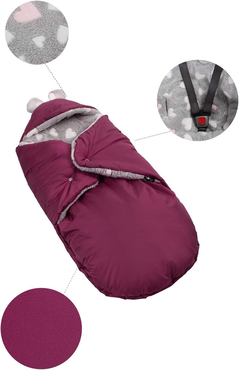 millybo Fusssack Baby Einschlagdecke für Winter geeignet für Kinderwagen Babyschale Babybett Autosit