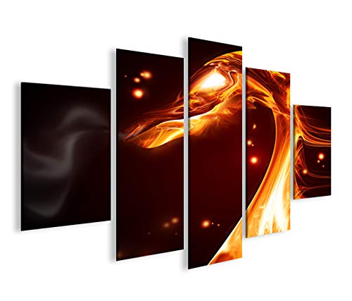 islandburner Bild Bilder auf Leinwand Feuer Drache MF XXL Poster Leinwandbild Wandbild Dekoartikel W