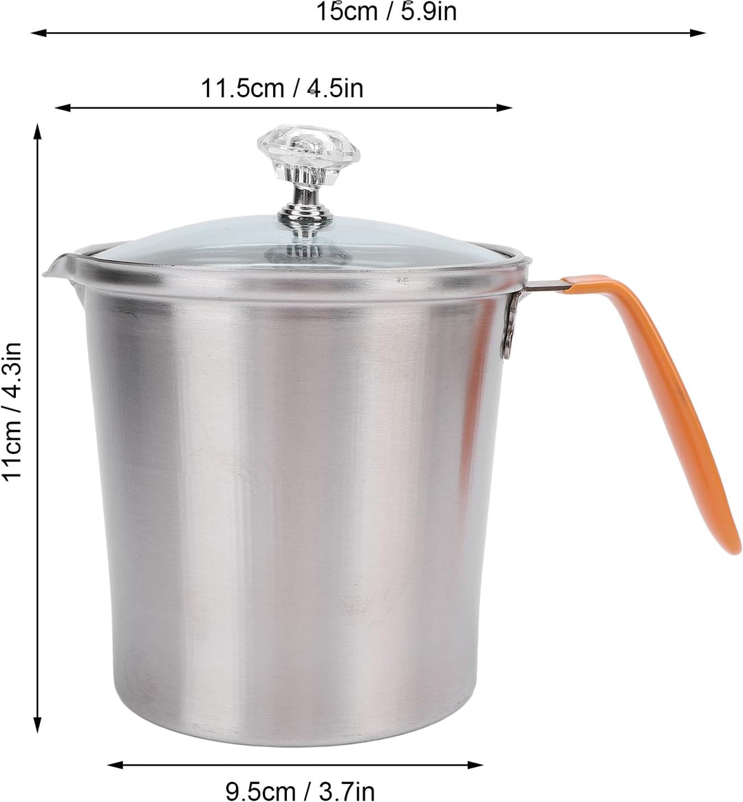 Milchaufschäumkrug aus Edelstahl, Milchkännchen für Latte Art, mit Skalen-Design, Deckel, multifunkt