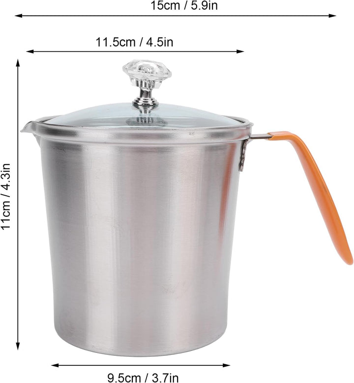 Milchaufschäumkrug aus Edelstahl, Milchkännchen für Latte Art, mit Skalen-Design, Deckel, multifunkt