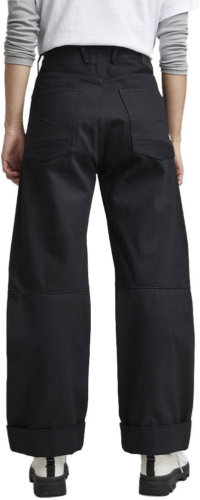 G-STAR RAW Damen Eve 3D Wide Leg Jeans 25W / 30L Schwarz (Pitch Black D20084-d182-a810), 25W / 30L S