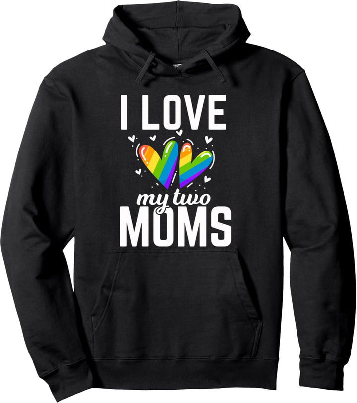 Ich liebe meine zwei Mütter Homosexuell Schmetterling Flagge Pullover Hoodie