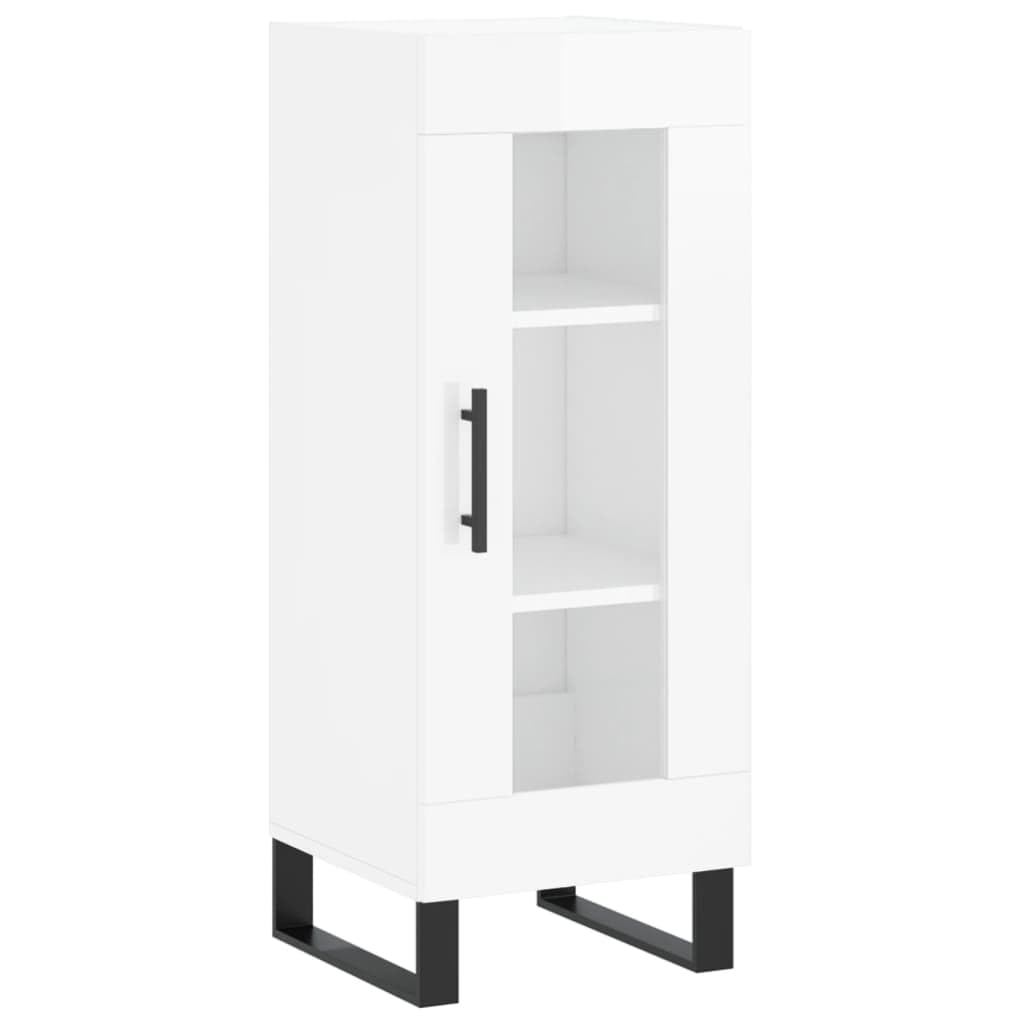 vidaXL Sideboard Hochglanz-Weiss 34,5x34x90 cm Holzwerkstoff, Hochglanz-weiss