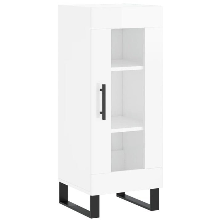 vidaXL Sideboard Hochglanz-Weiss 34,5x34x90 cm Holzwerkstoff, Hochglanz-weiss