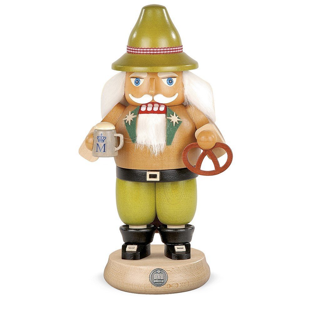 Mueller Nussknacker Bayer auf dem Oktoberfest, 23 cm hoch, original Erzgebirge Seiffen