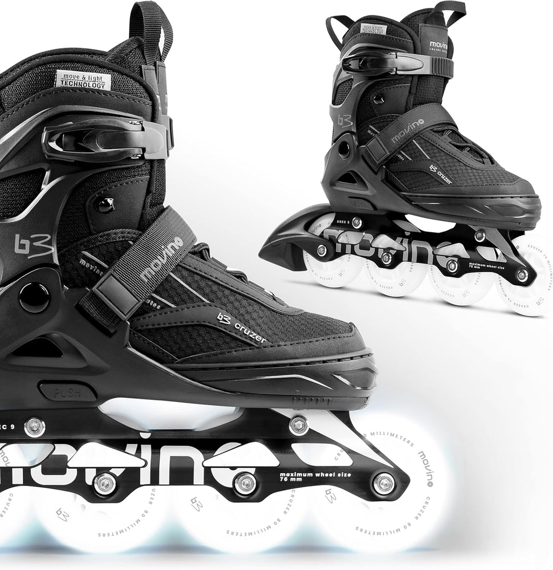 Movino Inline Skates | Cruzer B2/B3/Two | Verstellbare Rollschuhe | Damen Mädchen Jungen Inliner | I