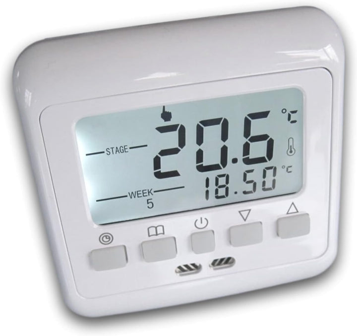 SM-PC®, 24V Raumthermostat Thermostat programmierbar Digital weisse Hintergrundbeleuchtung #843