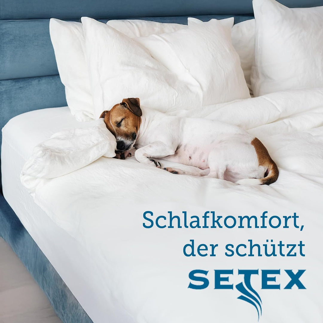 SETEX Molton Köper Matratzenschutz, 180 x 200 cm, Matratzenschoner aus 100 % Baumwolle, Basic, Weiss